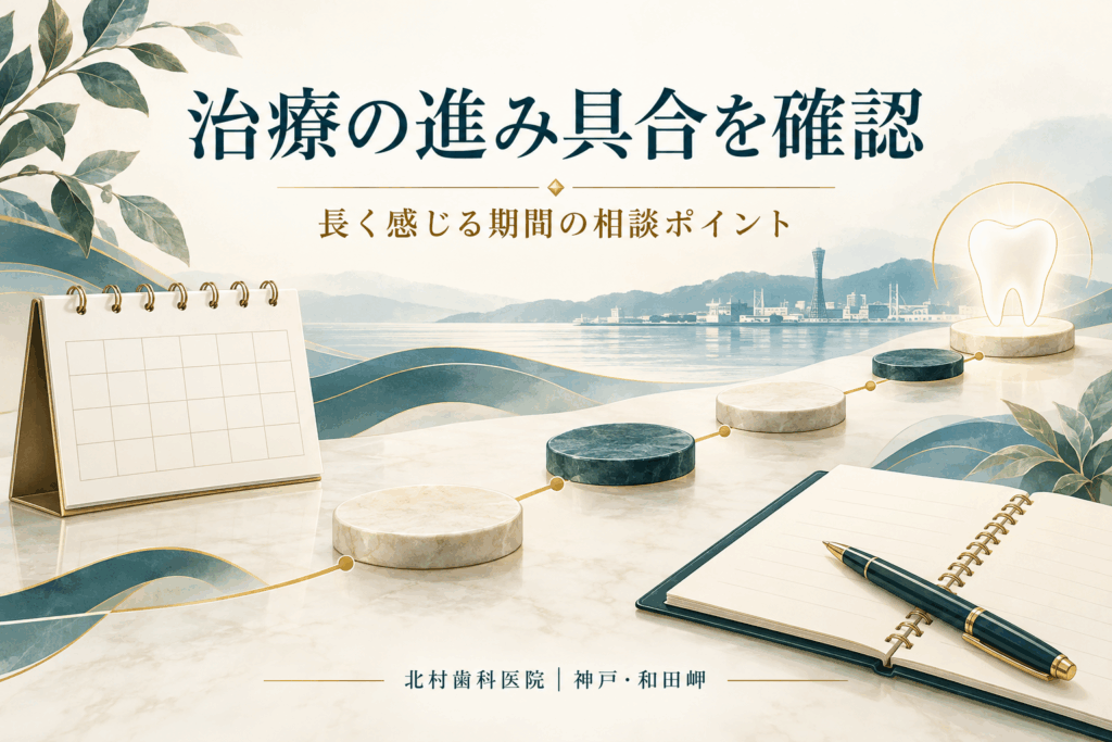 インプラント治療の進み具合と次の予定を確認するカレンダーと段階のイメージ