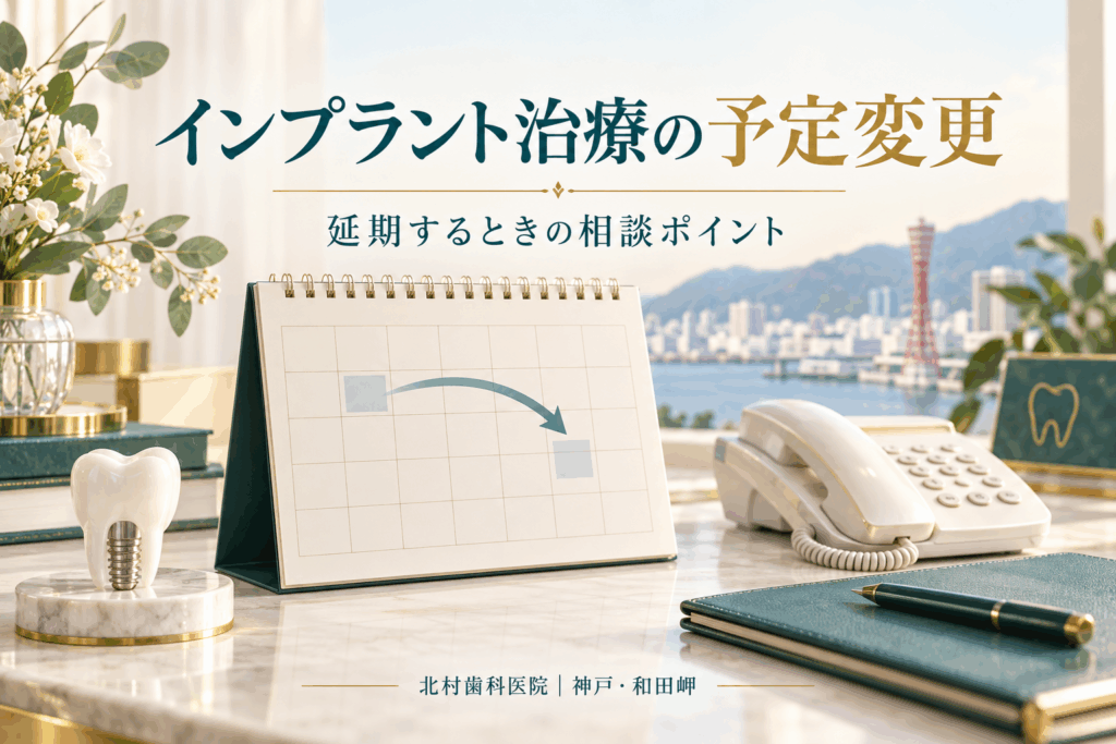 インプラント治療の予定変更を相談するカレンダーと電話
