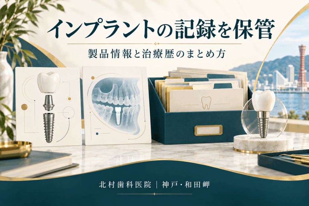 インプラントの製品情報カードと治療記録を保管するファイルのイメージ